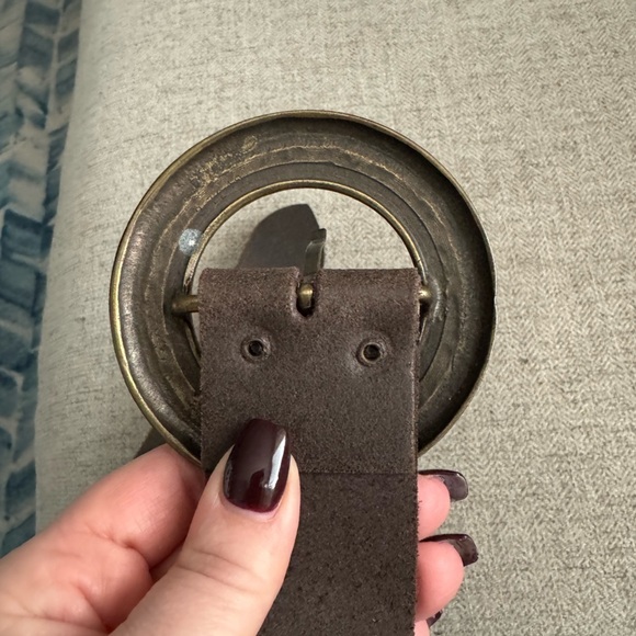 PROMOD‎ Vintage Woman’s Made In France Brown Split Leather Cowhide Belt Size 34” main image 4